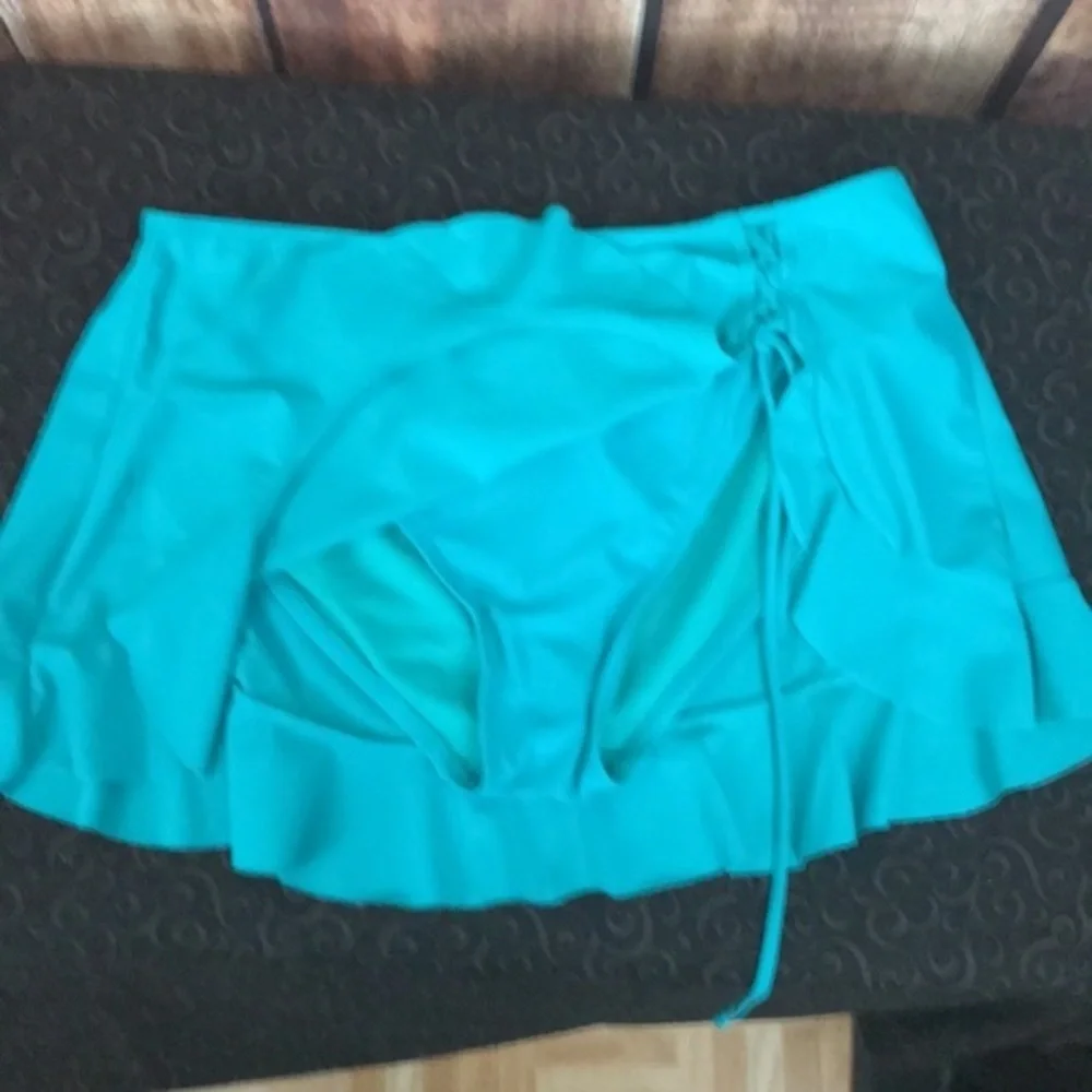 Catalina Teal Ruffle Swim Bottom LG 14/16